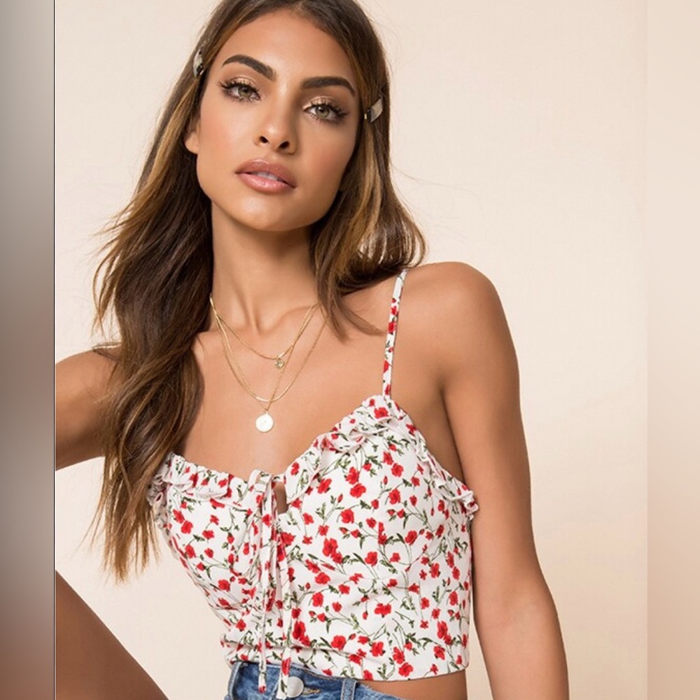 Superdown floral bustier crop top